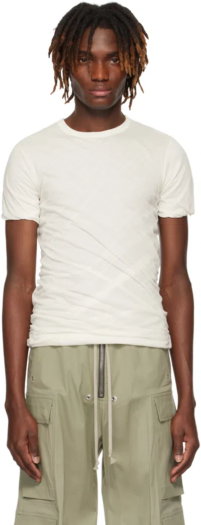 Rick Owens White Hollywood Double Ss T-shirt In 11 Milk