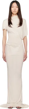 Rick Owens White Hollywood Lilith Maxi Dress In Neutral