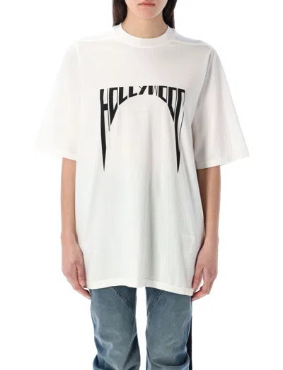 Rick Owens White Jumbo Crewneck T-shirt In Milk Black