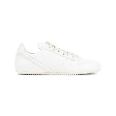 Rick Owens Minimal Leather Low-top Sneakers In White