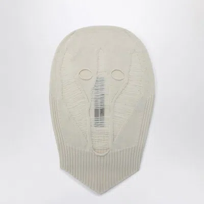 Rick Owens White Merino Wool Balaclava Skull In Neutral