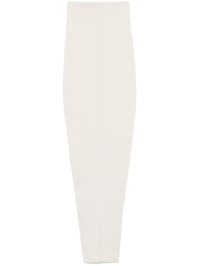 Rick Owens White Pillar Long Skirt