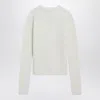 Rick Owens White Ribbed Alpaca Blend Sweater In White