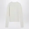 Rick Owens White Ribbed Alpaca Blend Sweater In White