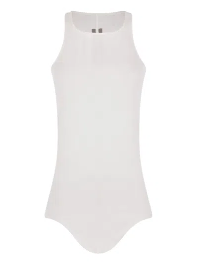 Rick Owens White Round Neck Tank Top