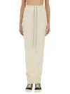Rick Owens White Solid Maxi Skirt In White
