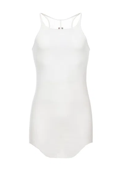 Rick Owens White Tarp Rib Viscose-blend Tank Top