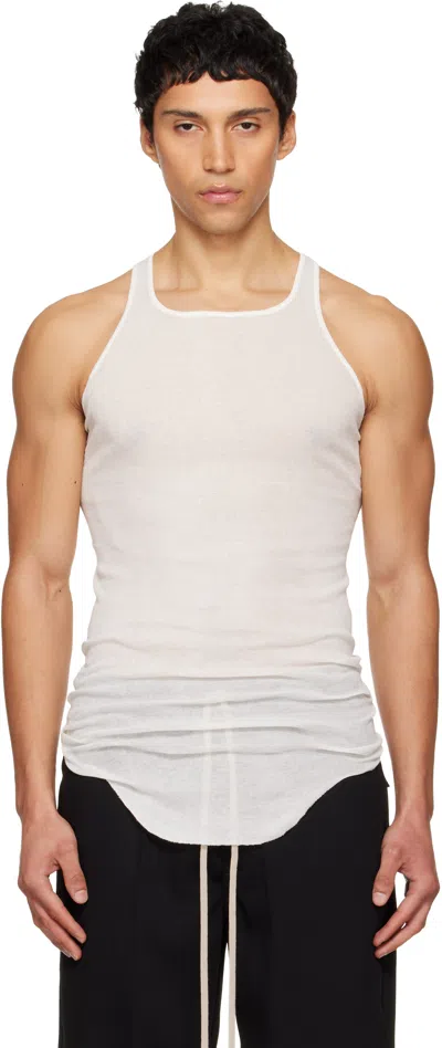 Rick Owens White Temple Basic Rib Tank Top