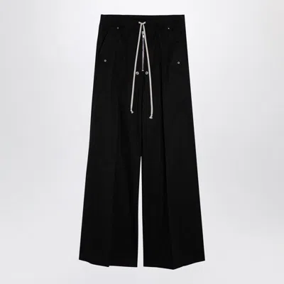 Rick Owens Wide Bela Cotton Poplin Pants In Black