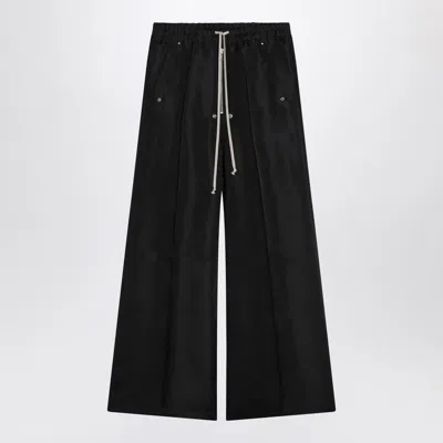 Rick Owens Wide Bela Black Pants In Silk