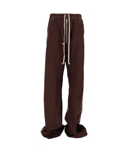 Rick Owens Wide Bela Pants In Brown