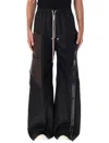 Rick Owens Wide-leg Trousers With High Waist And Utility Pockets In Black