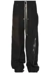 Rick Owens Wide-leg Trousers With High Waist And Utility Pockets In Black & Brown