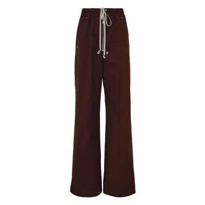 Rick Owens Wide Bela Pants Heavy Cotton In Brown