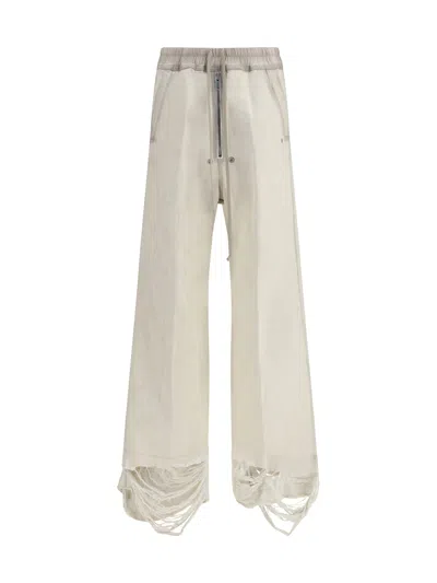 Rick Owens Wide Bela Pants In Denim In White