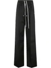 Rick Owens Black Hollywood Wide Belas Lounge Pants In Black