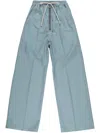 Rick Owens Wide Bela Trousers In Blue