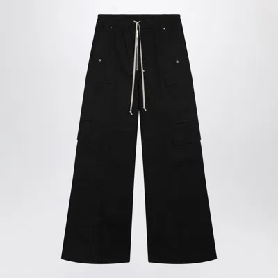 Rick Owens Wide Bela Trousers In Black Cotton Poplin