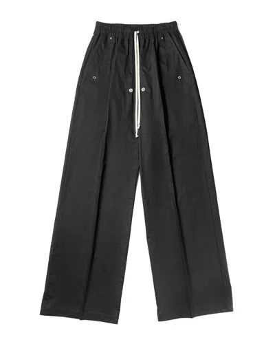 RICK OWENS WIDE BLACK TROUSERS WITH DRAWSTRING BELT