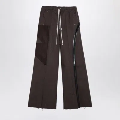 Rick Owens Wide Cargo Trousers For Men In Brown