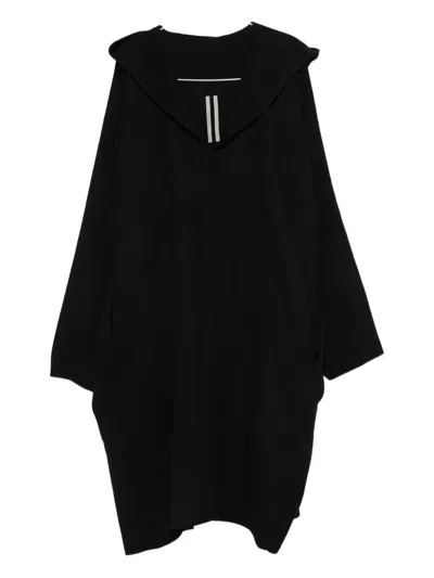Rick Owens Wide-collar Coat In Black