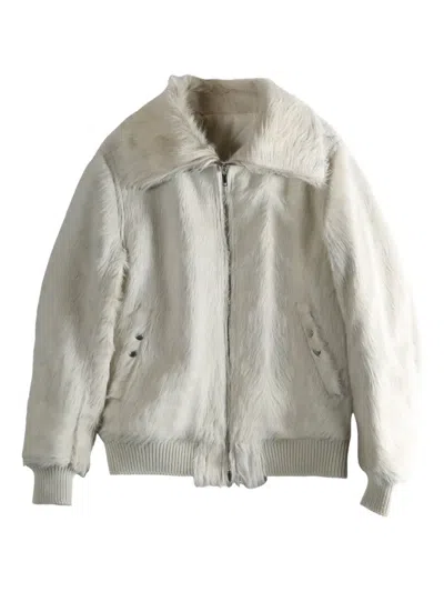 Rick Owens Wide-collar Jacket In Neutral