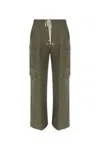 Rick Owens Drawstring Cargo Trousers In Green