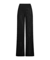 Rick Owens High Waist Wide Leg Trousers With Satin Finish In Black