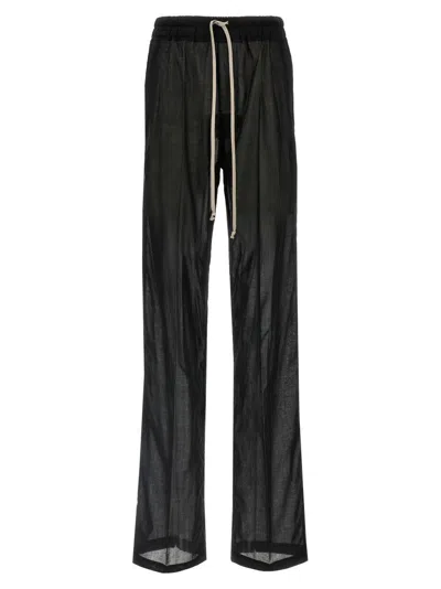 RICK OWENS WIDE-LEG COTTON MUSLIN PANTS WITH DRAWSTRING WAIST