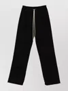Rick Owens Relaxed Fit Black Trousers With Drawstring Waistband In Black