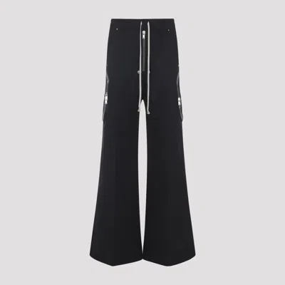 Rick Owens Wide Leg Men's Cotton Pants In Black