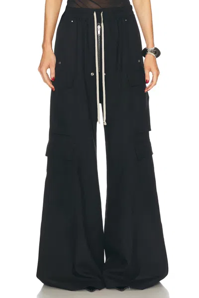 Rick Owens Wida Bela Cotton-blend Wide-leg Pants In Black