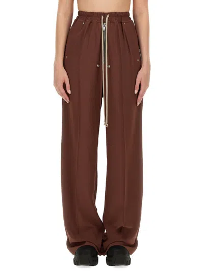Rick Owens Wide Leg Pants In Brown