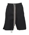 Rick Owens Straight-leg Stretch-cotton Poplin Drawstring Shorts In Black