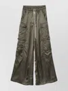 Rick Owens Wide Leg Trousers Elasticated Waistband In Brown
