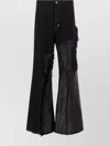 Rick Owens Wide Leg Trousers Featuring Frayed Edges In Black