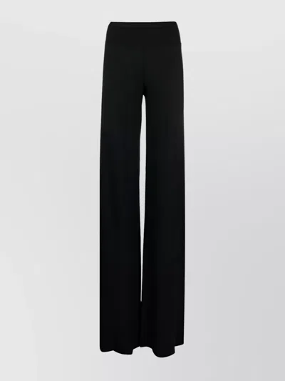 RICK OWENS WIDE-LEG TROUSERS RIBBED WAISTBAND