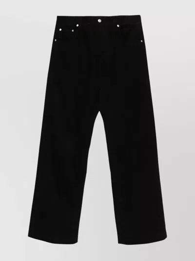 Rick Owens Wide-leg Trousers With Belt Loops And Five-pocket Style In Black