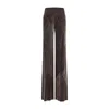 Rick Owens Wide-leg Trousers With Ribbed Waistband In Brown