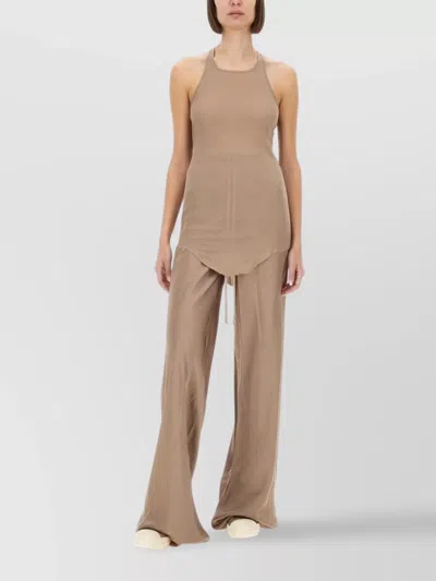 Rick Owens Wide Leg Trousers With Seam Detailing