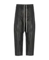 Rick Owens Mens Black Drawstring-waist Relaxed-fit Cotton Trousers In Black