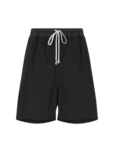 Rick Owens Wide Shorts In Black  