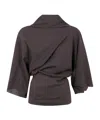 Rick Owens Wide Sleeve Top In Brown