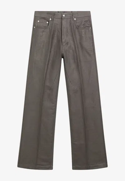 Rick Owens Wide-leg Buttoned Pants In Brown