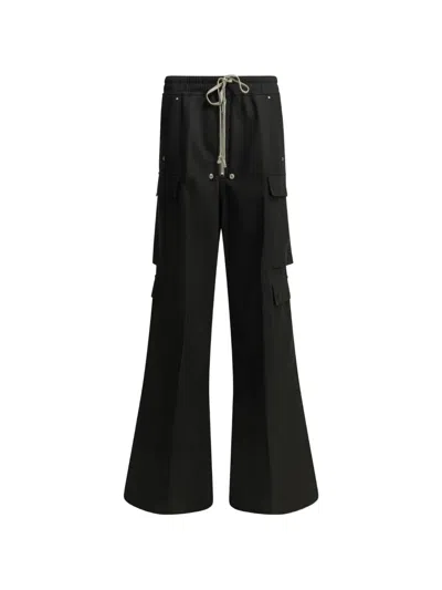 Rick Owens Wide-leg Cargo Pants In Black
