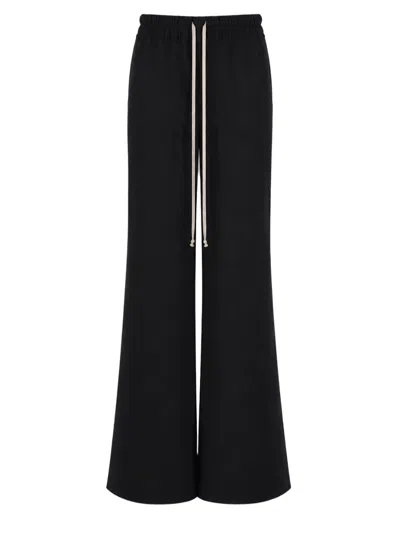 Rick Owens Wide-leg Drawstring Pants With Minimalist Aesthetic In Black