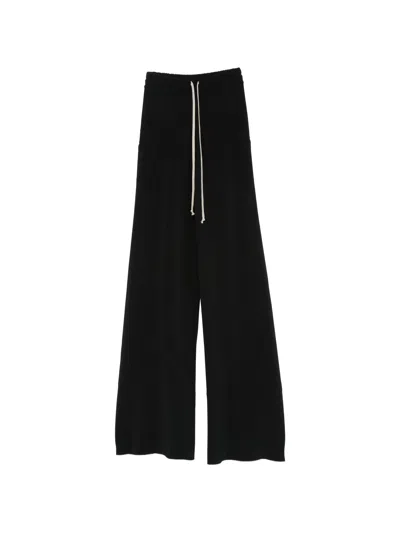 Rick Owens Wide-leg Trousers With Ribbed Waistband And Drawstring In Multi