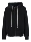 Rick Owens 'windbreaker' Black Hooded Sweatshirt In Cotton Man In Black