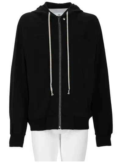 Rick Owens Windbreaker Black Zip-up Cotton Hoodie