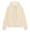 Rick Owens Hooded Cotton Windbreaker With All-over Paneled Construction In Natural